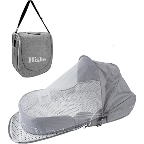 Baby Travel Bassinet Portable Bassinets: Foldable Lightweight Travel Pod Infant Bassinet with Mosquito and Canopy Outdoor Newborn Essentials Gift