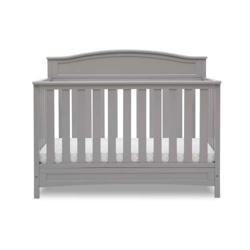 Delta Children Emery 4-in-1 Convertible Baby Crib - Greenguard Gold Certified - Converts to Toddler Bed, Daybed, Full Size Bed - 3 Adjustable Heights - Easy to Assemble Wooden Crib, Grey