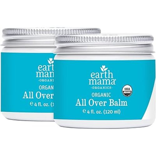Earth Mama Organic All Over Balm - 4 oz (2 Pack) - Certified Organic by Oregon Tilth Baby Face Cream & Lotion Alternative - Multi-Purpose Baby Face Lotion for Sensitive Skin