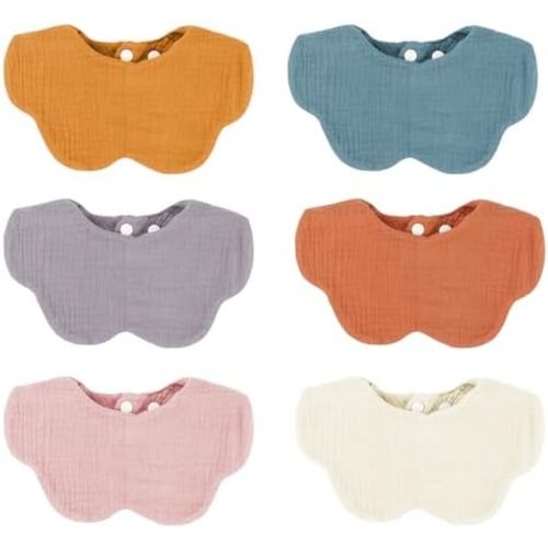 ROMASA Muslin Baby Bibs,Cotton Baby Bandana Drool Bibs for Child,Absorbent Newborns Infant Burp Cloths for Teething Drooling