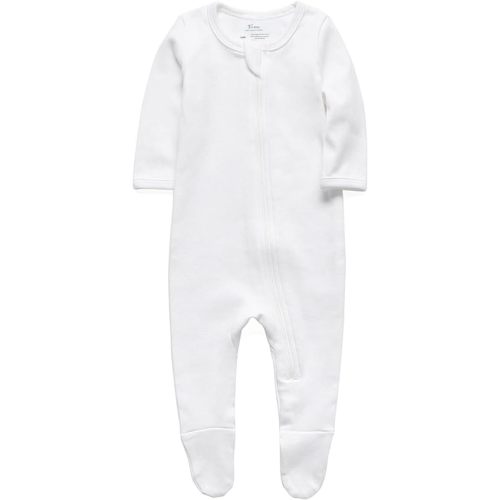 O2 BABY Baby Boys Girls Organic Cotton Zip-Front Sleeper Pajamas, Footed Sleep 'n Play