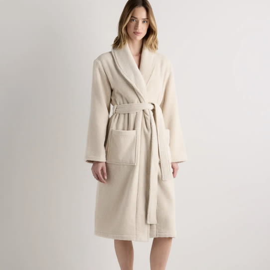 Turkish Cotton Terry Robe in Birch size M