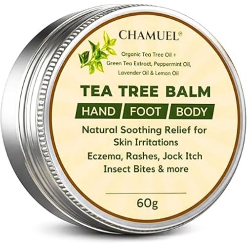 Tea Tree Oil Balm, Itchy Skin Relief for Soothing Rashes, Jock Itch, Athlete’s Foot, Folliculitis, Bug Bites. Natural Formula for Dry Sensitive Skin | Safe for All Ages 1pack