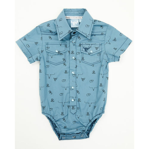 Cowboy Hardware Infant Boys' Branding Iron Short Sleeve Snap Onesie | Sheplers