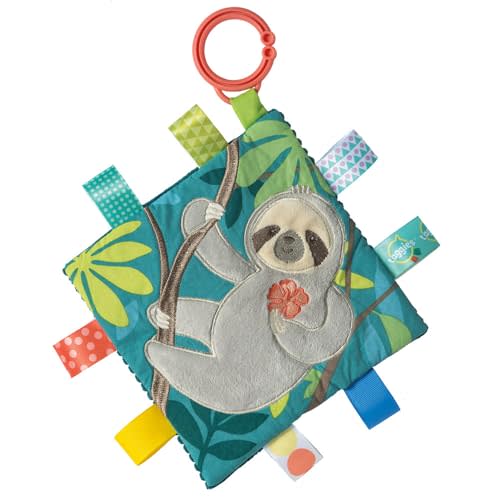 Taggies Soothing Sensory Crinkle Me Toy with Baby Paper & Squeaker, 6.5 X 6.5, Molasses Sloth
