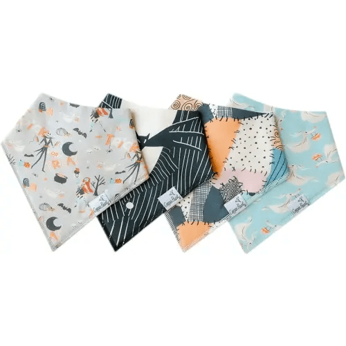 Copper Pearl Baby Bandana Drool Bibs for Drooling and Teething 4 Pack Gift Set Nightmare Before Christmas