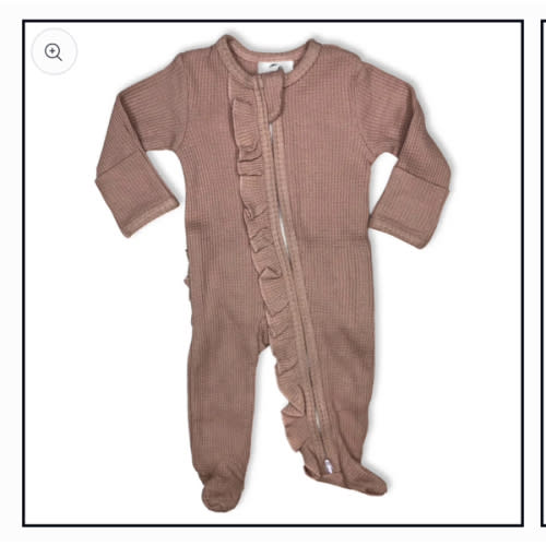 Dusty Pink -Ruffled- Waffle Footed Jammies – Cowkid Clothing Company