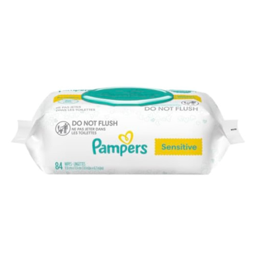Pampers Baby Wipes Sensitive Perfume Free 1X Pop-Top Pack 84 Count