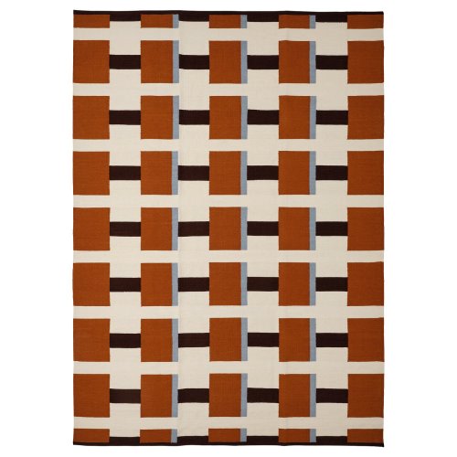 STOCKHOLM 2025 Rug, flatwoven - white/brown/light blue handwoven 170x240 cm (5 ' 7 "x7 ' 10 ")