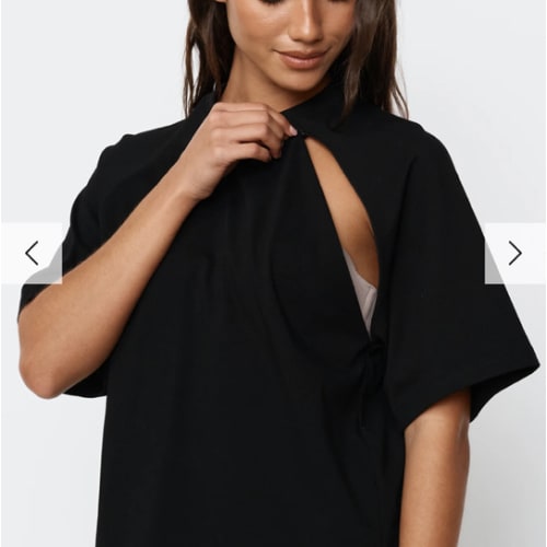 Classique Box-Cut Nursing Tee - Black M