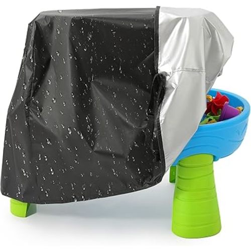 Water Table Cover, Waterproof Covers Fit Rain Showers Splash Pond WaterTables, Outdoor Dust-proof UV Protection WaterTable Toys Accessories Covers for Toddlers 1-3 (Black, Cover-Only)