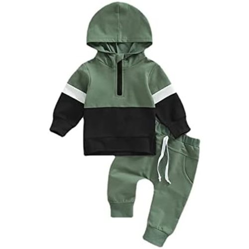 Noubeau Toddler Baby Girl Boy Clothes Long Sleeve Hoodie Zip Sweatshirts Pullover Tops+Casual Pants Set Fall Winter Outfit