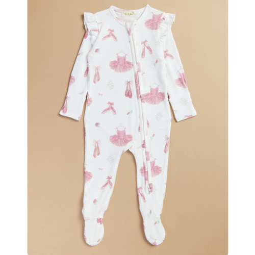 Ballet Belle Ruffle Footie in Ivory | Tullabee