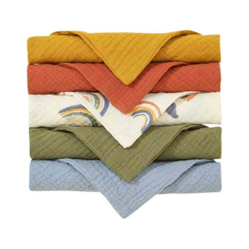Avdolw Baby Muslin Washcloths 5 Pack -100% Cotton Baby Bath Towels, Soft Baby Wash Cloths and Absorbent Burp Cloths for Newborn Kids Girls and Boys