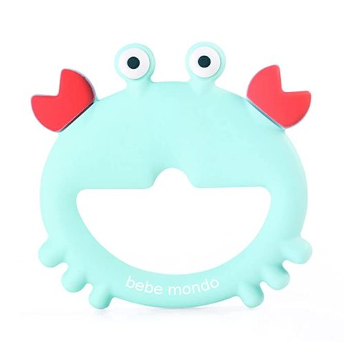 Teething Toys 3-6 Months, Teethers for Babies 3-6 6-12 Months for Teething Relief, Baby Teether Teething Toys 100% Silicone, Newborn Infant Sensory Baby Toys 0-6 Months,bebe mondo (Crab)
