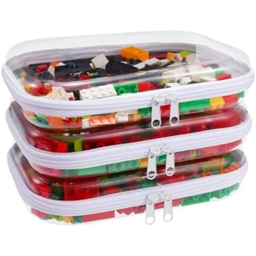 Clear Hard Shell Zipper Case,3PCS Transparent Clear Zipper Pouches,Hard Side Plastic Case Set,Portable Travel Storage Organizer Bins