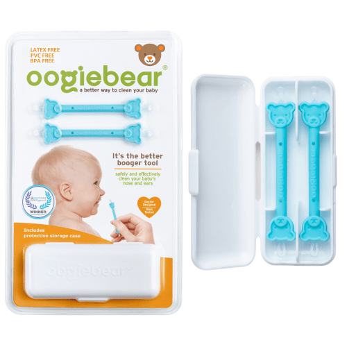 Oogiebear 2 Pack Booger and Ear Wax Picker with Case, Safe For Newborns
