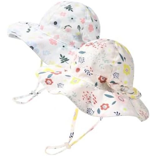 FURTALK Baby Girl Sun Hat Summer Beach Hats with UPF50+ Sun Protection Wide Brim Toddler Sun Hat Cap