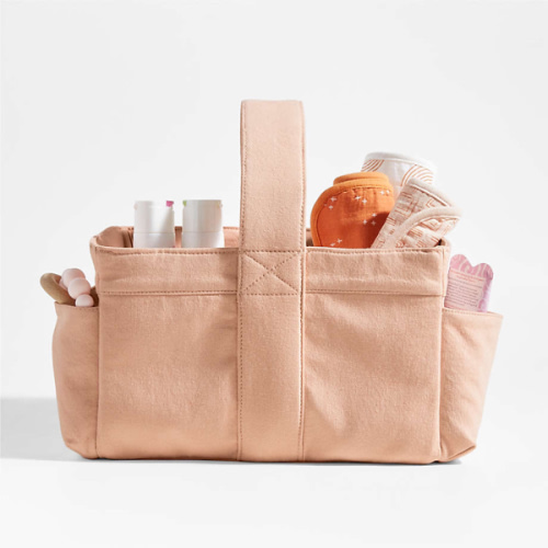 Elegant Pink Cotton Diaper Caddy