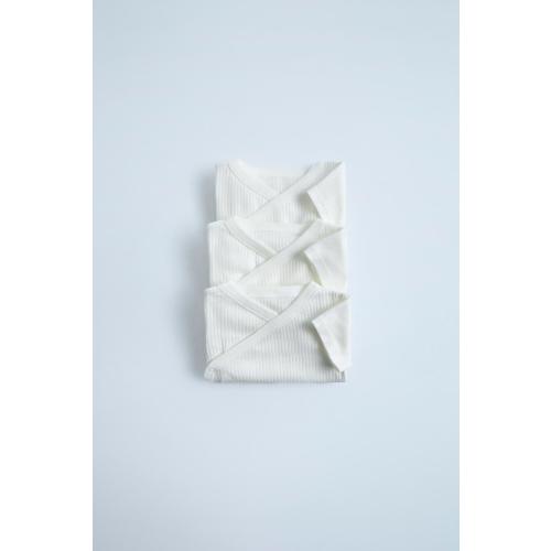 THREE-PACK OF BASIC KIMONO BODYSUITS - Oyster-white | 1-3M