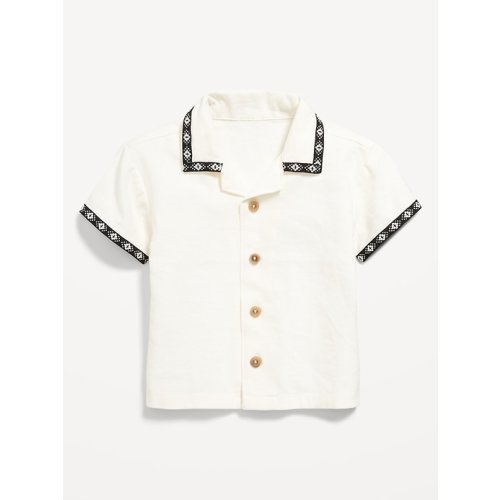 Short-Sleeve Linen-Blend Shirt for Baby