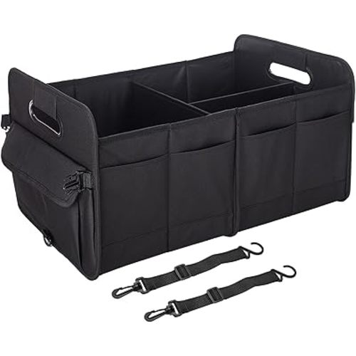 Trunk Organizer SUV, Car Organizer and Storage, NOT-FLIMSY ANTI-SLIDE 70L Spacious Collapsible Sturdy Trunk Organizer for Grocery/Car Accessories/Women Men's Gift, Black