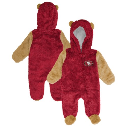 Newborn & Infant San Francisco 49ers Outerstuff Scarlet Stay Napping Fleece Bunting Full-Zip Sleeper