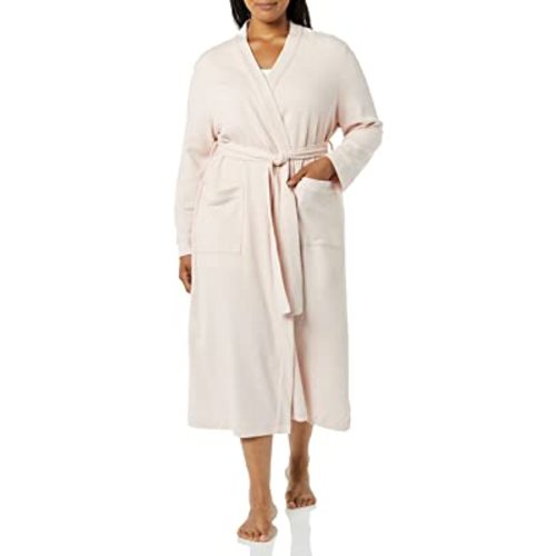 Amazon Essentials Women's Lightweight Waffle Full-Length Bath Robe with Pockets (Available in Plus Size)