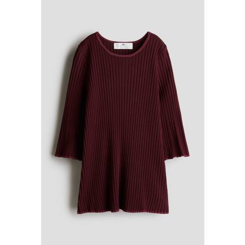 RIB-KNIT DRESS, Dark Red - size 2T (1.5-2Y)