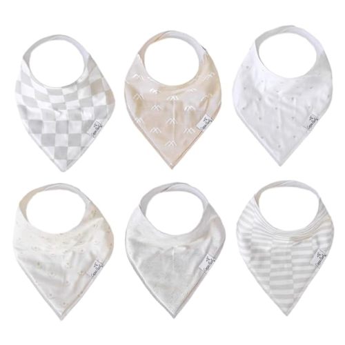 Copper Pearl 6 Pack Soft Cotton Baby Bibs for Drooling and Teething, Absorbent Drool Bibs for Baby Girl and Boy, Adjustable to Fit Newborns to Toddlers, Tons of Styles (Henry Set)