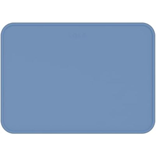Lalo Silicone Placemat for Toddlers & Babies - Non-Slip Kids Placemat for Restaurants & Dining Tables - Non-Toxic & BPA Free Safe - for Ages of 4 Months and Up - Blueberry