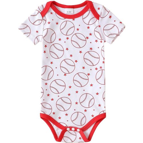 Chichoo Newborn Baby Football Baseball Soccer Sport Themed Jersey Outfit Infant Bodysuit Interlock 195 Gsm 0-24 Months