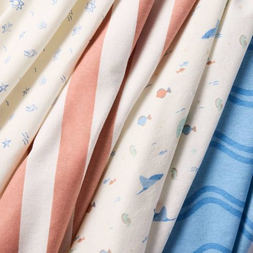 Flannel Newborn Swaddles - Sea Life