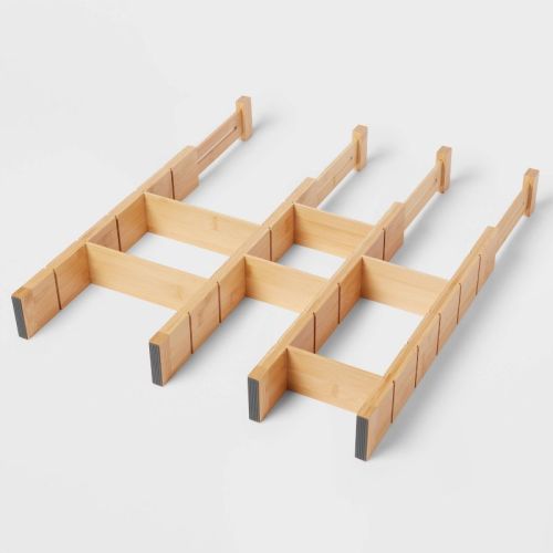 4pk Natural Expandable Drawer Dividers Yellow - Brightroom™: Adjustable Organizer For Closet Storage