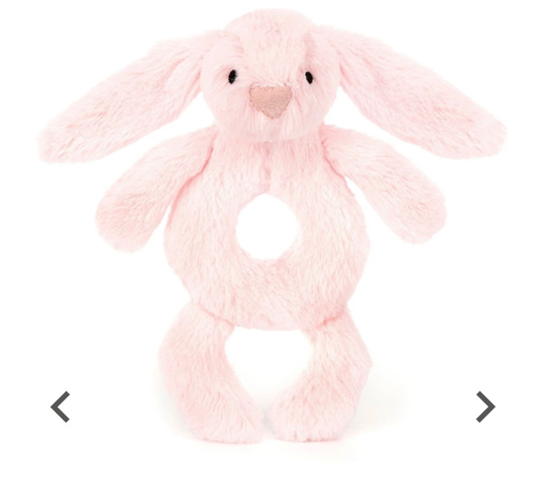 Bashful Bunny Ring Rattle Baby Pink
