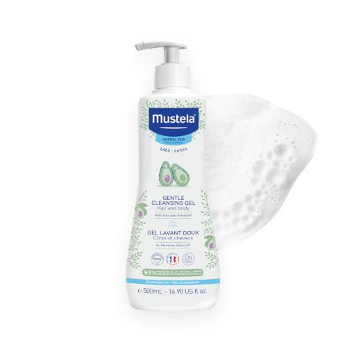 Mustela Gentle Cleansing Gel - Baby Wash for Delicate Skin and Hair - Newborn-Safe Cleanser - Made with with Natural Avocado Perseose - 1 or 2-Pack - Various Sizes
