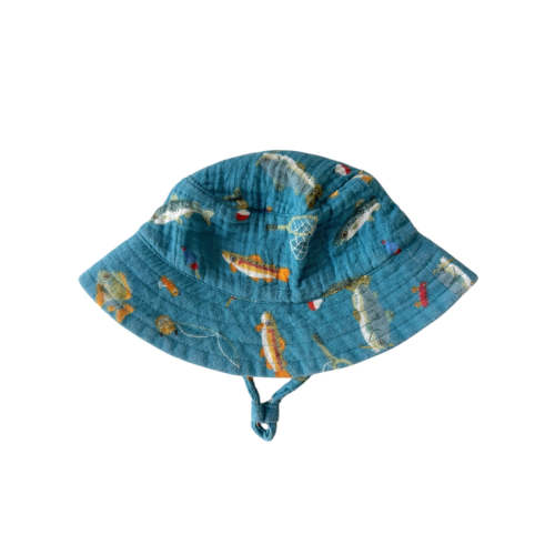 Muslin Bucket Hat, Gone Fishing