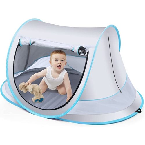 Baby Beach Tent,Large Pop Up Beach Tent Sun Shade for Beach,Portable Baby Travel Tent with Mosquito Net,Indoor Baby Play Tent,UPF 50+ UV Protection Sun Shelters for Infants