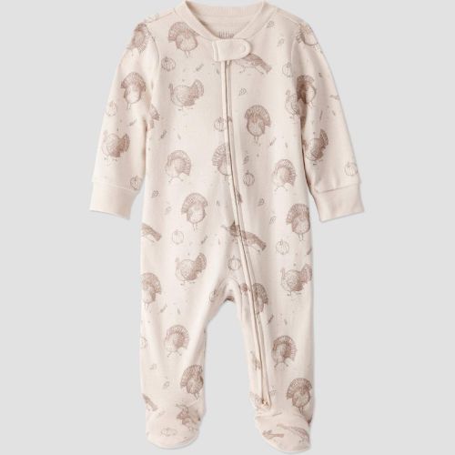 Little Planet By Carter's Organic Baby Thanksgiving Turkey Sleep N' Play - White 3M