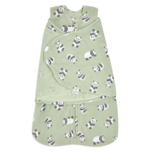 HALO Innovations Sleepsack Micro-Fleece Swaddle Wrap, Color: Cozy Pandas, Size: S