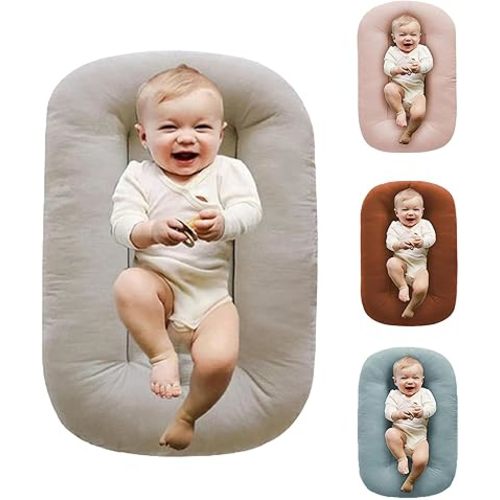Baby Lounger Pink, Pillow Lounger for Baby, Baby Lounger Pillow Bionic, Baby Lounger Nest Pillow for Newborn (Grey)