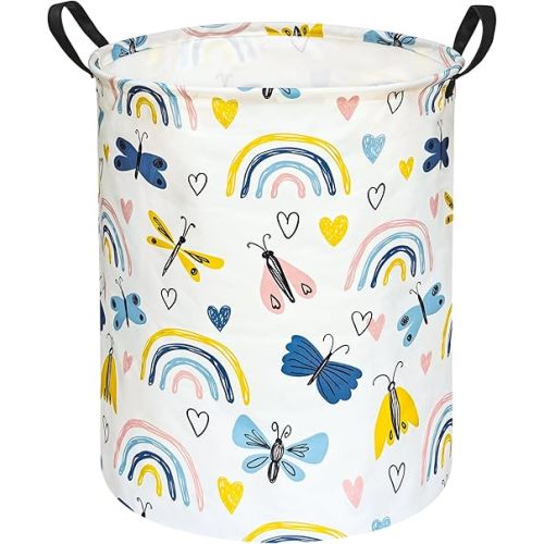 Round Laundry Hamper Storage Basket Laundry Organizer Hamper Storage Bins Clothes and Toys Box Nursery Hamper Gift Basket For Kids with Handles