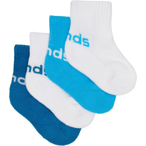 Bonds Baby Everyday Quarter Crew Socks 4 Pack - Blue & White