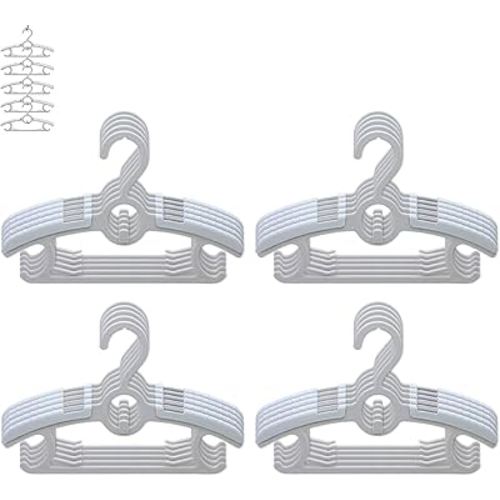 Baby Nursery Closet Hangers, Ultra Thin Non-Slip and Extendable Laundry Infant Pant Hanger for Newborn Clothes 20pcs11-14" Adjustable Children Coat Hanger for Girl Boy Toddler Kids Child