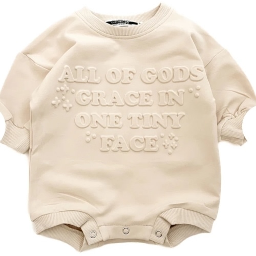 All Of Gods Grace In One Tiny Face Bubble Jumpsuit