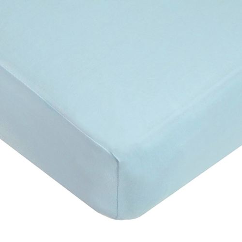 American Baby Company Supreme Fitted Crib Sheet 28" x 52", Enhanced Thickness for Soft, Breathable Neutral 100% Cotton Jersey Comfort, Blue, for Boys and Girls