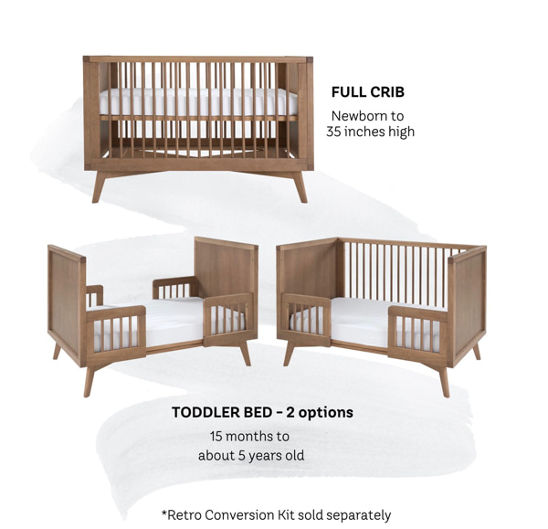 Retro Conversion Kit in Walnut Solid Wood | Simply Nursery