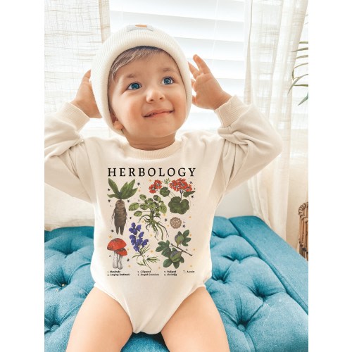 Herbology Magical Plants Witch and Wizard Oversized Sweater Baby Bubble Romper