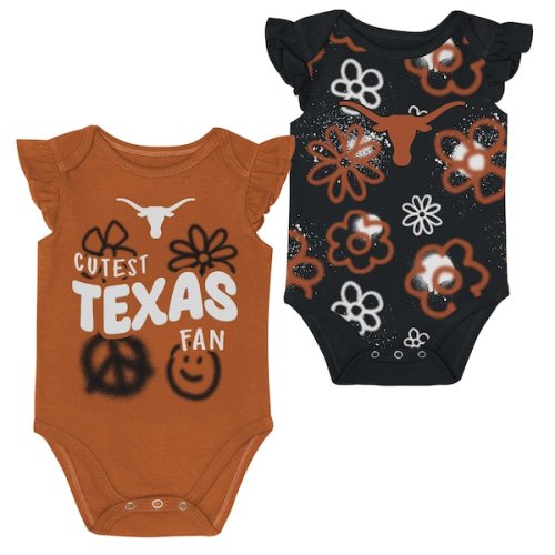 Texas Longhorns Outerstuff Girl's Newborn and Infant Little Sunshine Two-Piece Bodysuit Set - Texas Orange/Black