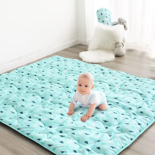 Baby Play Mat, 47x47 Infant Play Mat for Playpen, Thicken Cushioned PlayMat for Floor, Non-Slip Washable Baby Playmat, Toddlers, Dinosaur